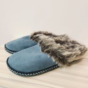 Floopi Slippers Green Blue Teal Furry Fuzzy Comfy Slip On XL 11-12